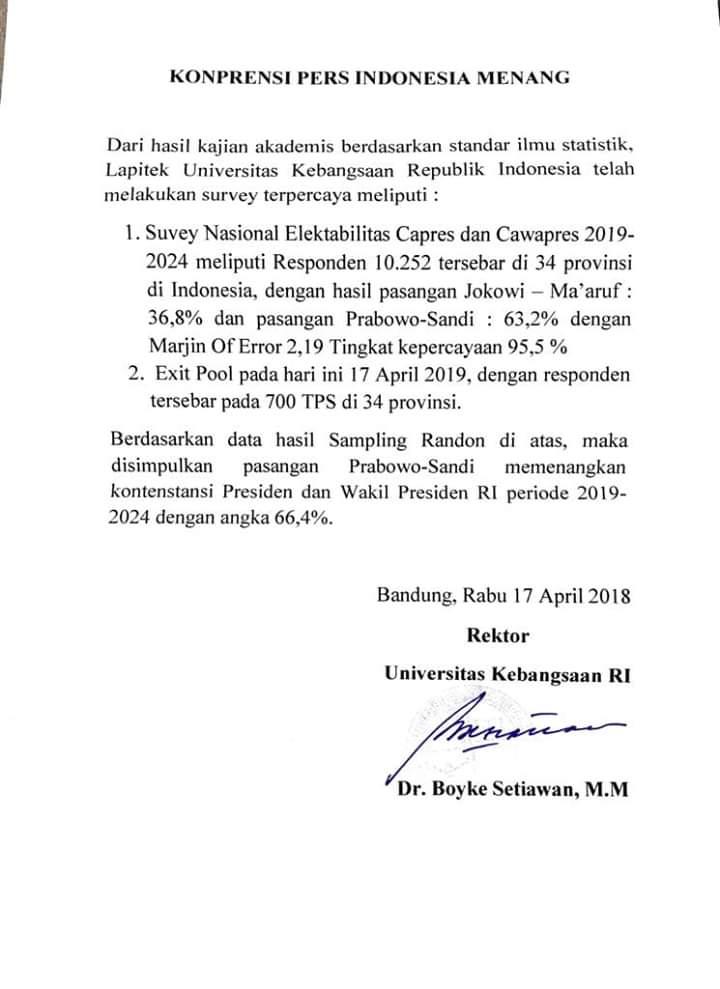 "EXIT-POOL", "SAMPLING RANDON", "MARJIN", "KONTENSTANSI"... What a word....