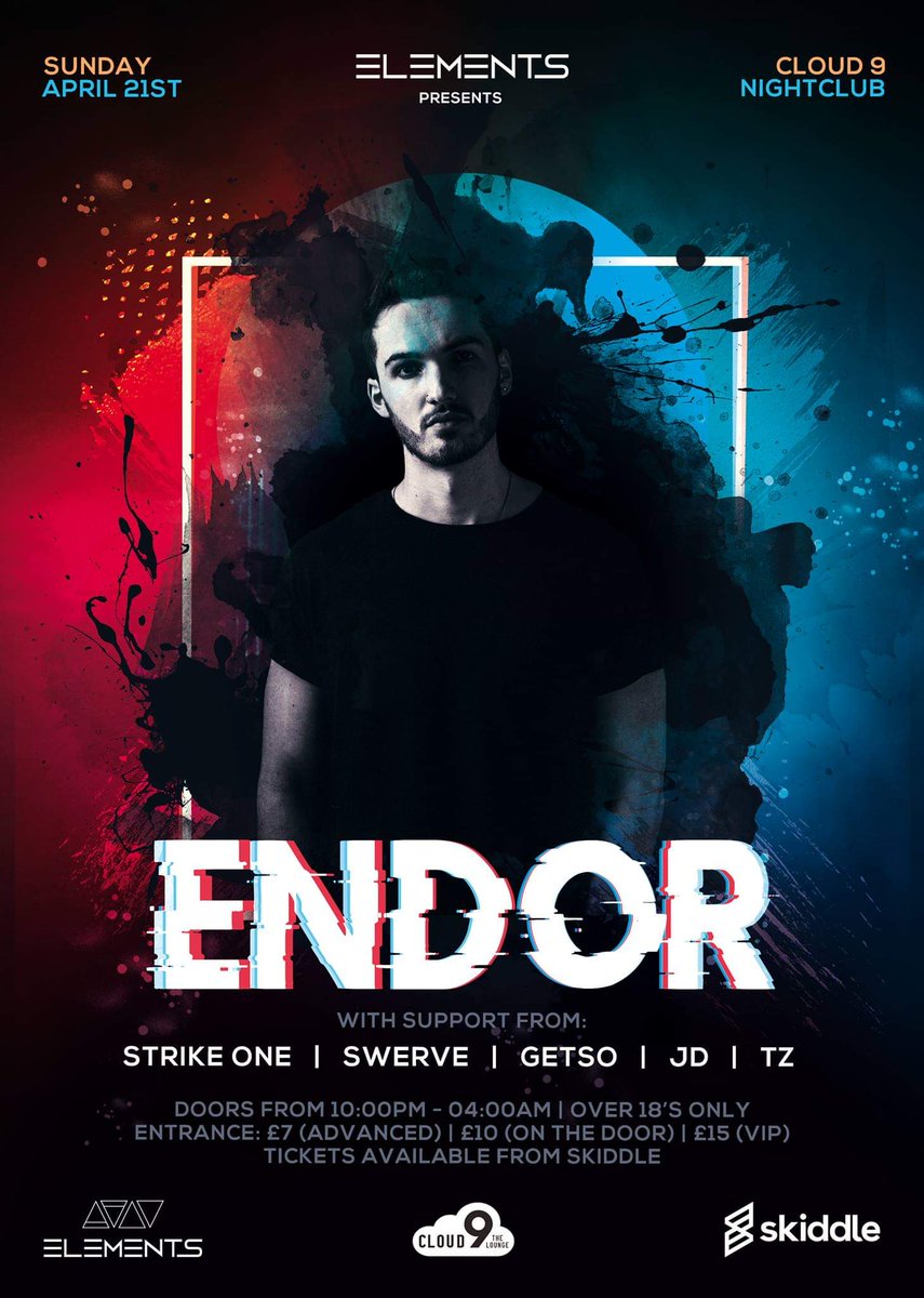 StrikeOneMusic's tweet photo. Roll on Easter Sunday 🙌

@EndorMusicUK headlines Elements at @CThelounge alongside myself, @iamswerveuk, @TZ_UKMUSIC, Getso &amp; JD 🔥

Tickets 👇
https://t.co/2dVweF2xCJ https://t.co/w8GX34Rig0