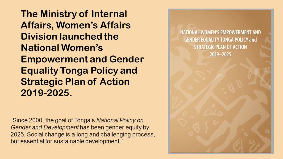 spc_live's tweet image. The Ministry of Internal Affairs, Women's Affairs Division, Gov of the Kingdom of Tonga launched the National Women's Empowerment and Gender Equality Tonga Policy and Strategic Plan of Action 2019-2025. #PPA #PGEP #genderdata #Pacificdata #genderstats #gendermainstreaming