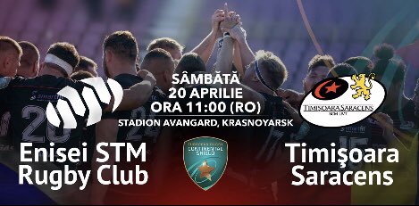 Club16ro's tweet photo. 🇷🇺🆚🇷🇴 @Enisei_STM vs. Timisoara Satacens, sambata, 20 aprilie, 11:00 (ora RO). Live pe TVR HD. Hai Timisoara! #RugbyRomania #TimisoaraSaracens #RomanianRugby #CHallengeCup #ContinentalShield #RugbyChallengeCup #RugbyGame #rugby https://t.co/6U2yQqZJp8
