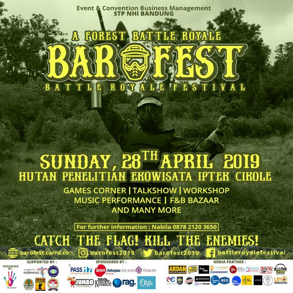 RadioUnpad's tweet photo. BATTLE ROYALE FESTIVAL 2019 where the adventerous experience, teamworks, and nature become one. Register at https://t.co/ISOJTFcBEG and win grandprize IDR 7.500.000 @barofest2019 #BAROFEST2019 #BAROFEST #BAROFEST19 #BATTLEROYALEFESTIVAL https://t.co/AfGRgVTHuT