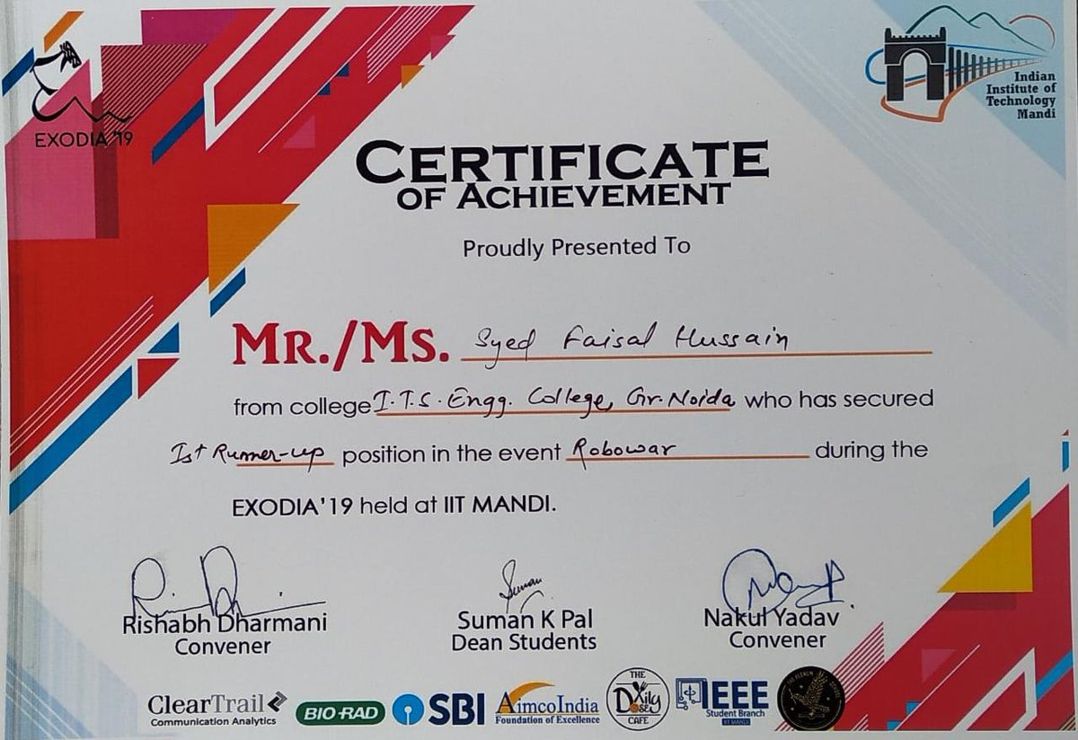 ITSEduGroup's tweet photo. Congratulations Team ITS for being 1st Runner up in the event "Robowars" at IIT Mandi.
#ITS #ITSEC #ITSEngineering #IIT #Robowars https://t.co/xQCTrIcTGW