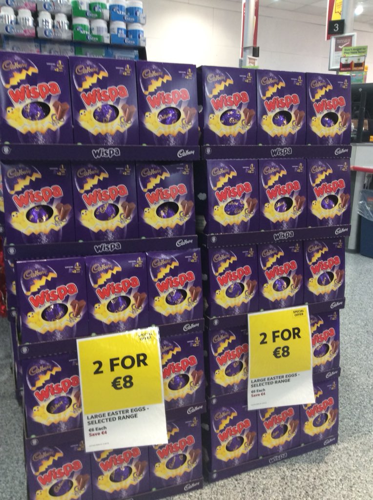 Hurleys_SV's tweet photo. Cracking value this weekend on selected lines of large eggs only 2 for €8 ... 🥚 eggcellent price https://t.co/xzx63gn1eM