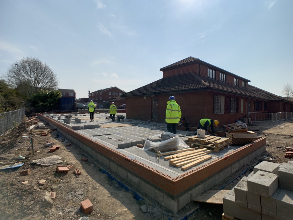 Steel frame is up (partially at least) and floor down. Great to see good progress on site. #TheBurbageSurgery