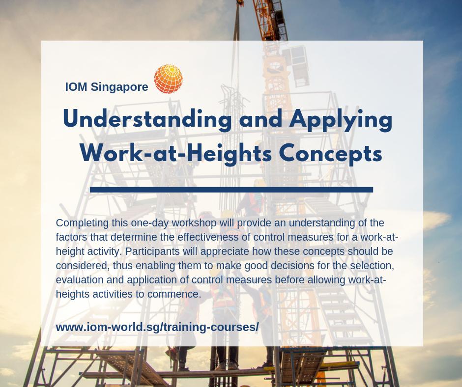 IEH_SG's tweet image. Learn how to understanding and applying work-at-heights concepts on 2 May. BOOK NOW ow.ly/zVNR50qIpkp  #IOMtraining #WSHcourse