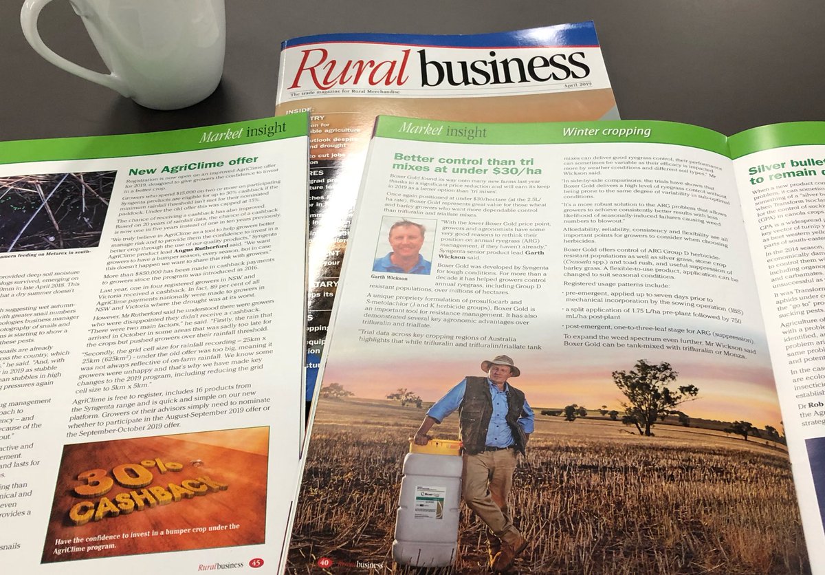 Boxer Gold and AgriClime. Helping croppers make the most of dry conditions. As published in the April edition of Rural Business 🍻