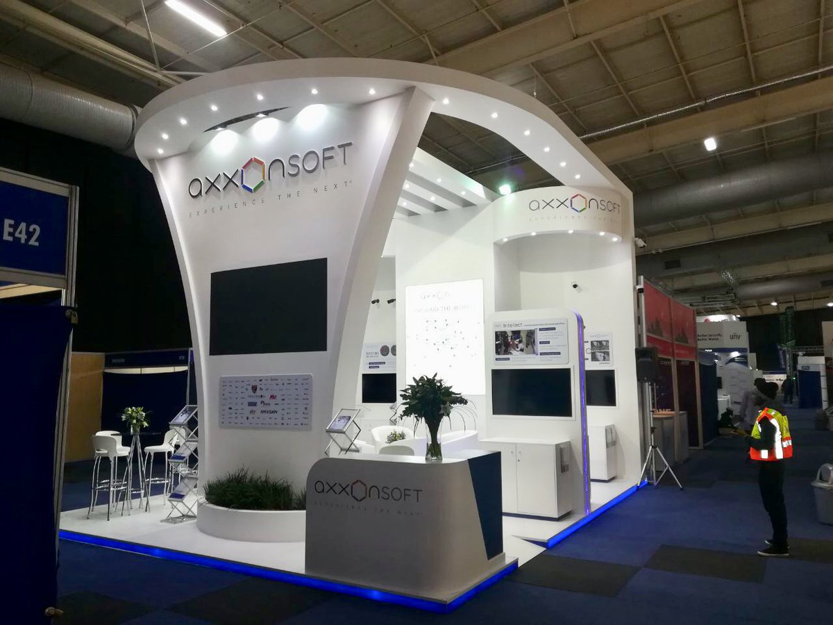 XpoActive's tweet photo. Look at how the Axxonsoft stand we built at Securex 2018 stood out. In fact, it stood out so much it won Best Stand and we can do to same for you! Give us a  call and let us help you.

#StandBuilders #PartnerWithUs https://t.co/dnGxjIuG22