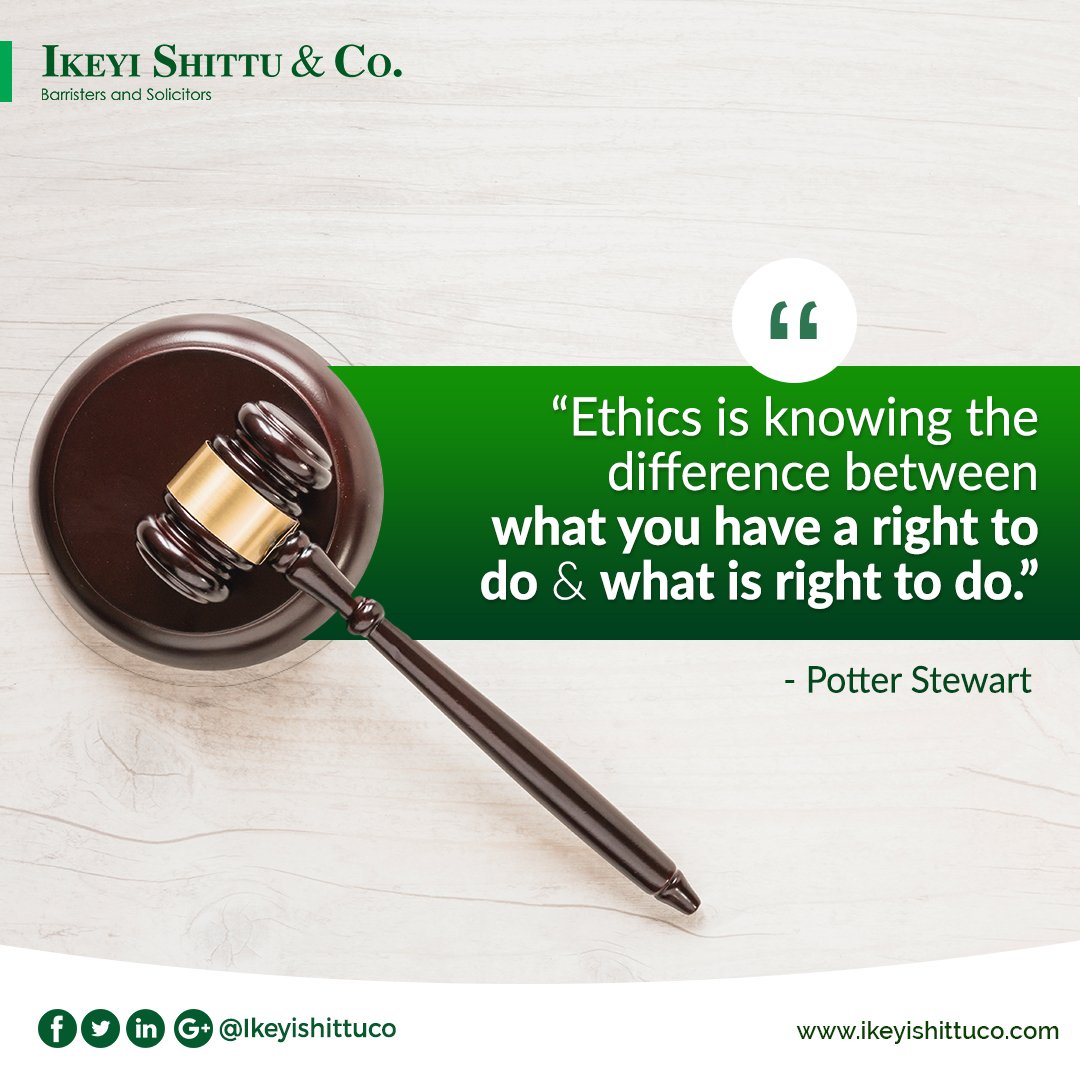 ikeyiShittuco's tweet photo. “Ethics is knowing the difference between what you have a right to do &amp; what is right to do.”
- Potter Stewart

#ikeyishittuco #ThursdayThoughts #ThursdayMotivation https://t.co/vRMUTmYuPe