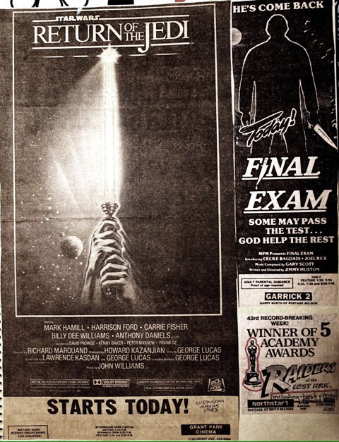 magictoasterfi1's tweet photo. Now playing at a theatre near you!
#vintage #Newspaper #moviead   #startstoday #Canada #StarWars #fridaythe13th #slasher https://t.co/Jbk3oMBNFw