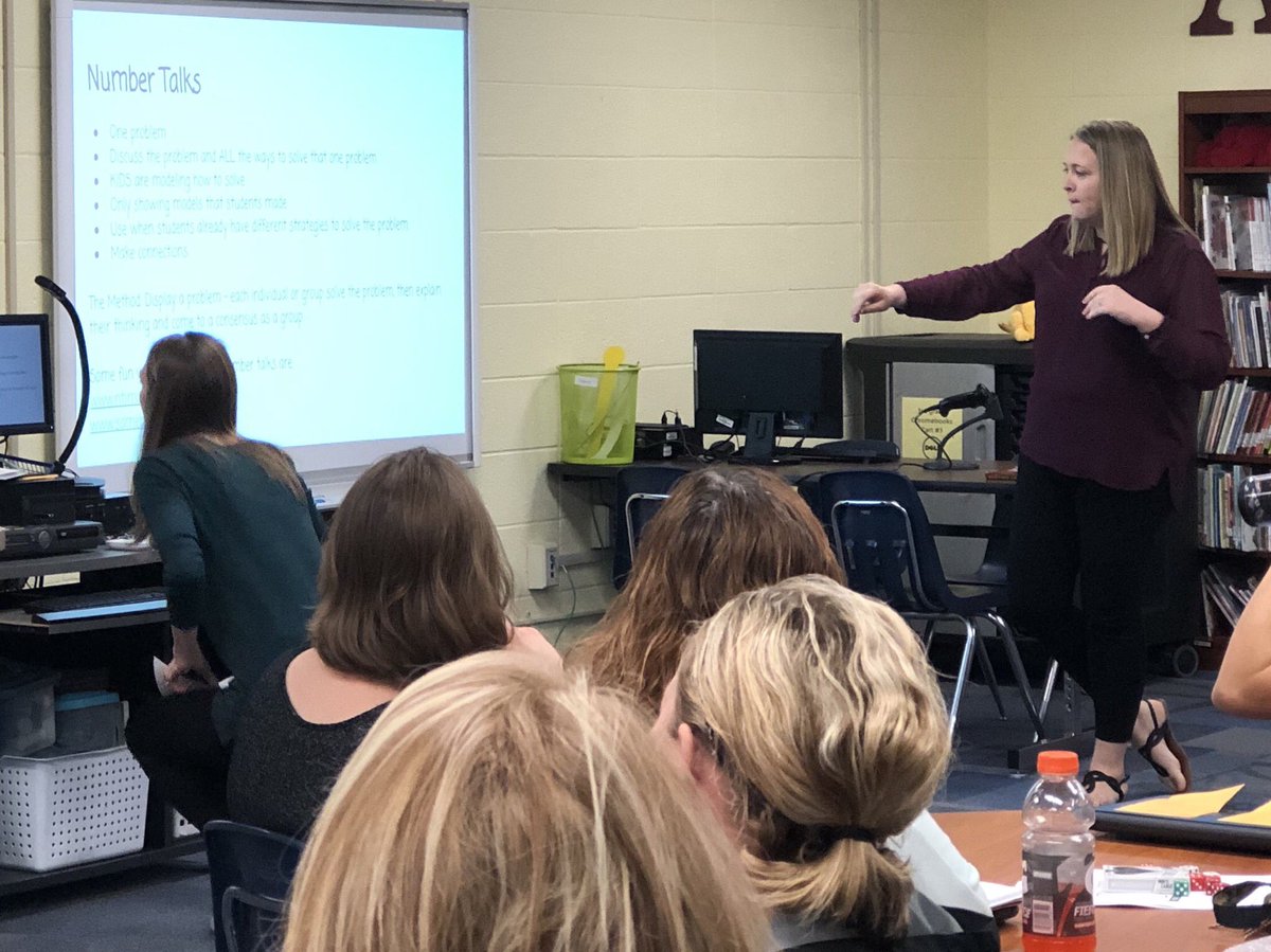 OconnorKimm's tweet photo. Teachers sharing their learning from a math workshop #LoveLearnLead https://t.co/aY4m2pPoG1