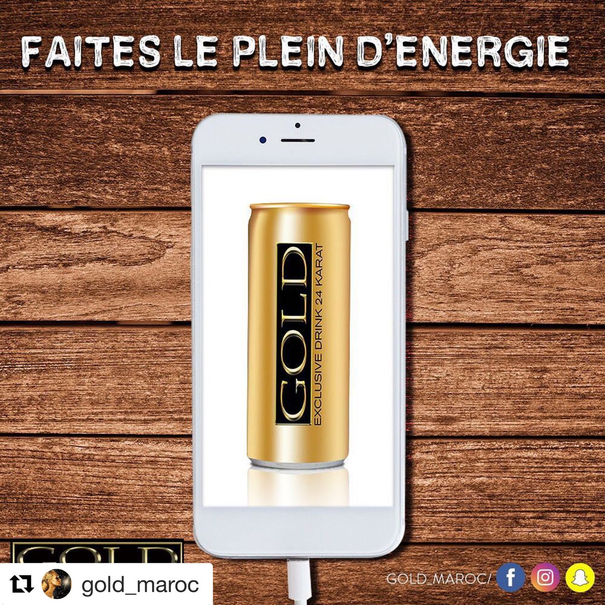 goldeight95's tweet photo. #Repost @gold_maroc with @get_repost
・・・
Bientôt la fin de semaine, vous-vous sentez déjà fatigué(e)s ?
Prenez #Goldenergydrink et faites le plein d’énergie 💪🏼 In lack of #energy, take a #goldenergydrink and #fuel yourself to a better day 💪🏼 •
•
•
#goldenergydrink https://t.co/iLNDOUMNjs