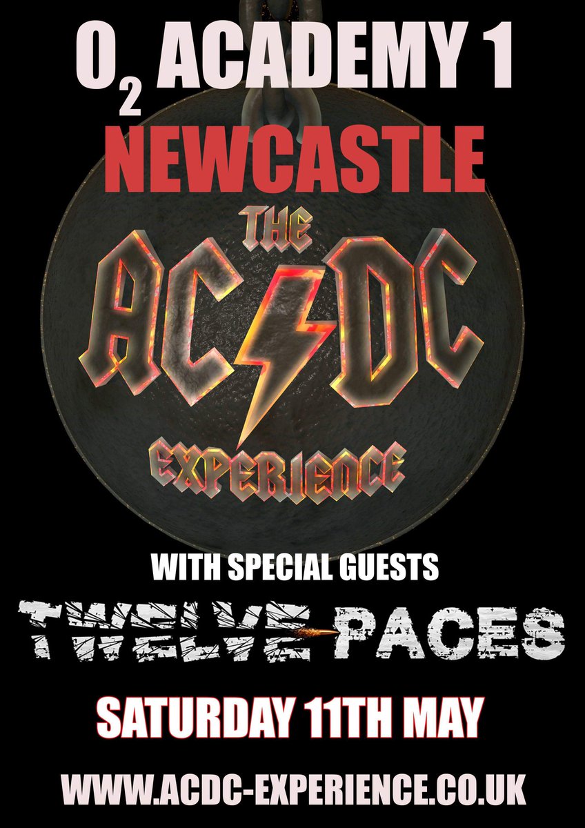 TwelvePaces's tweet photo. Next up for us... 11th May Newcastle O2 Room 1... Supporting the Mighty ACDC Experience @o2academynewc @ACDCExperience https://t.co/tcqo4zw2NO