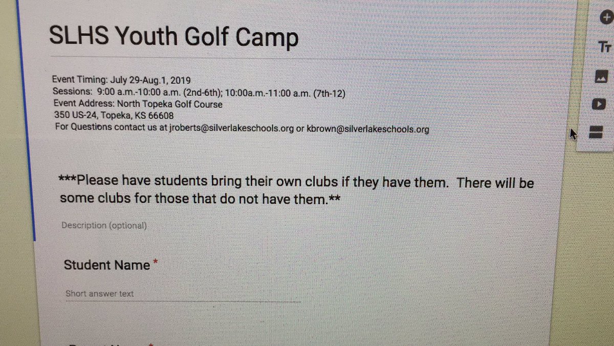 SLGirlsGolf's tweet photo. Sign up now for the SLHS YOUTH GOLF CAMP. July 29th-Aug.1. Sign up on HS golf webpage or get forms in HS or Grade school office. #slgolf https://t.co/42h6CGrBJc