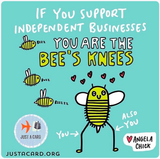 The campaign began when <a href="/SarahHamiltonPS/">Sarah HamiltonPRINTS</a> saw the quote "If everyone who'd complimented our beautiful gallery had bought 'just a card' we'd still be open" by a gallery who'd recently closed.

What better incentive to shop with Independents?!

justacard.org