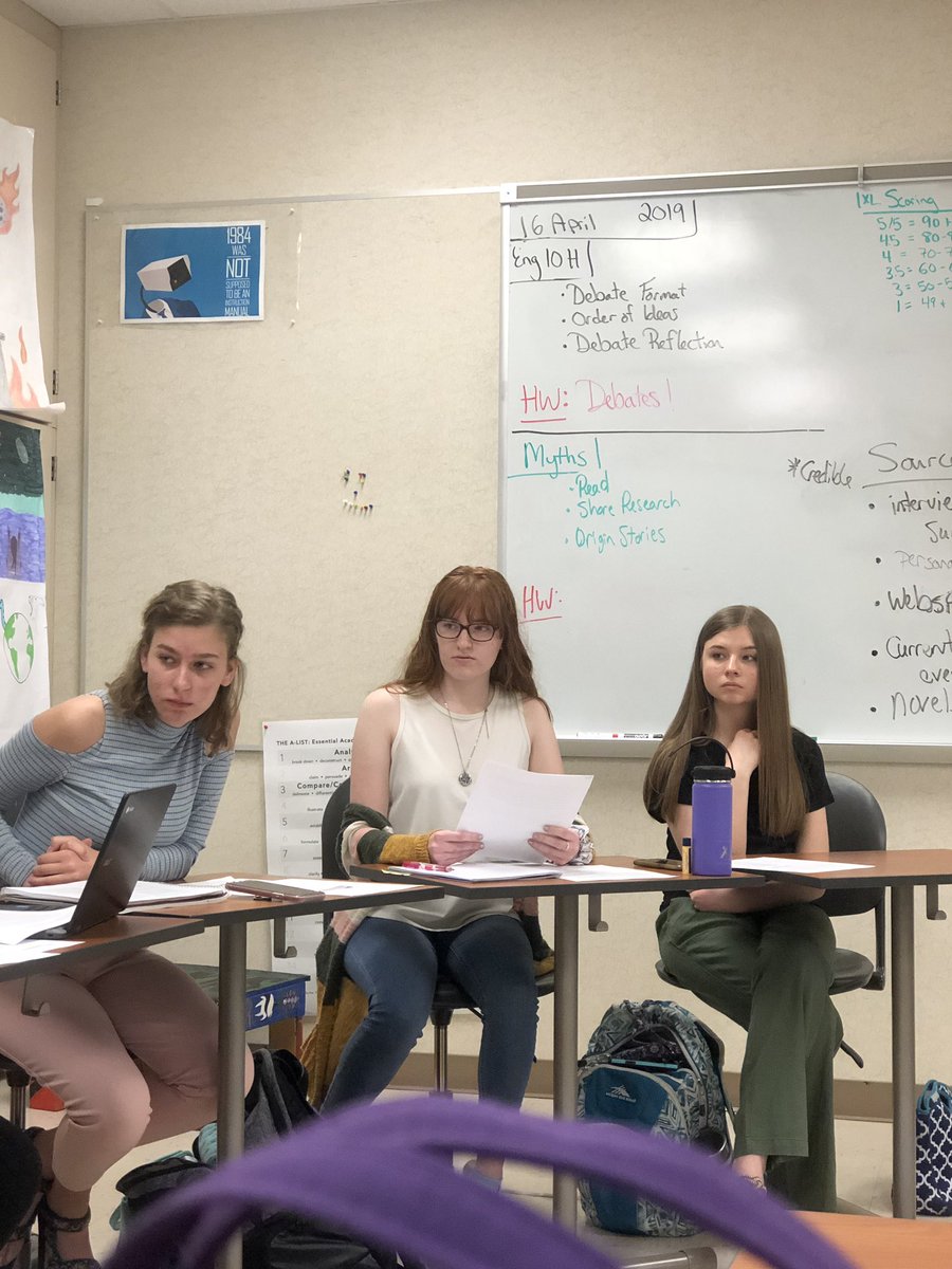 carlywoodward55's tweet photo. Maddie, Hannah, and Leah SERVING wage gap facts. Looks like it’s going to be a close call on this one👩🏼⚖️ #debatelyfe😎 @MrJenkinsENG https://t.co/R8V87CkyPx