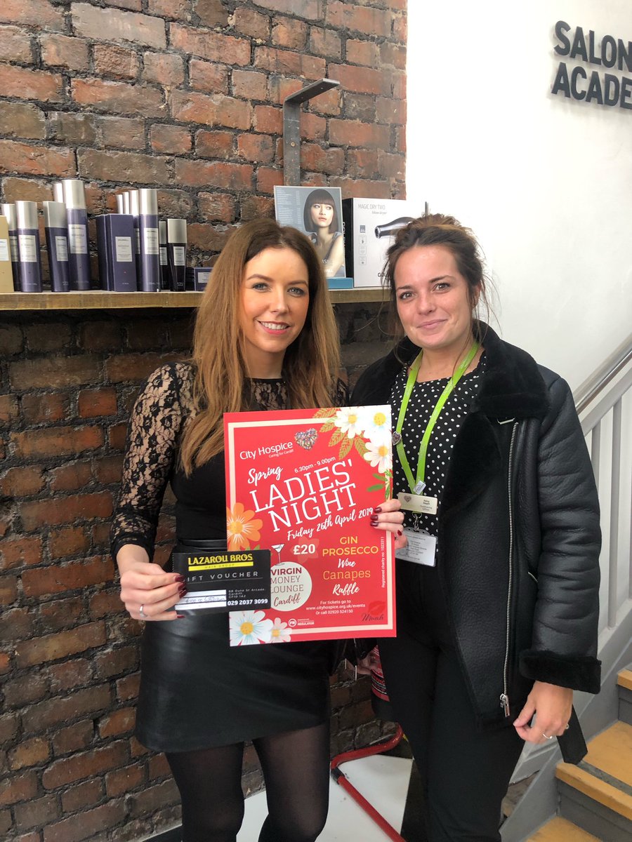 THANK YOU to the team at @LaZarouBarbers for supporting our @CityHospice #LADIESNIGHT by donating a gift voucher worth £100.00 for our raffle! For more information & to purchase tickets for this fabulous event please visit cityhospice.org.uk/events #cardiffevents #hospicecare