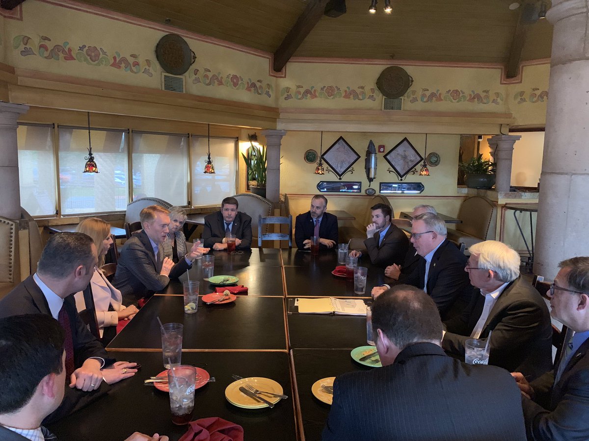 Had a good  meeting last night with <a href="/jameslankford/">James Lankford</a> and National Drug Control Policy Director James Carroll. It’s good to know that we have a strong partner in the White House as we fight to prevent addiction. <a href="/oksenategop/">OK Senate GOP</a> @Sen_GregTreat <a href="/charles_mccall3/">Charles McCall</a> @jonechols #OKLeg