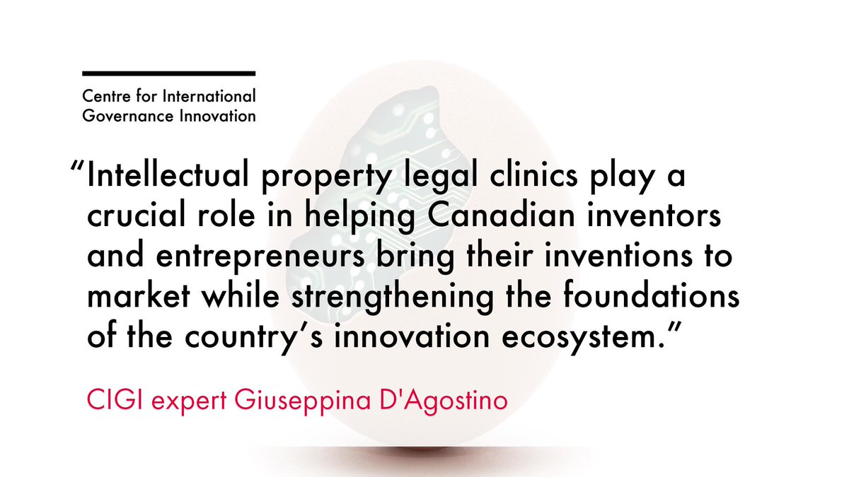 From start-up to scale-up: Read CIGI expert Giuseppina D'Agostino’s report on the <a href="/IPOsgoode/">IP Osgoode</a> Innovation Clinic cigionline.org/publications/s… #IP #cdninnovation