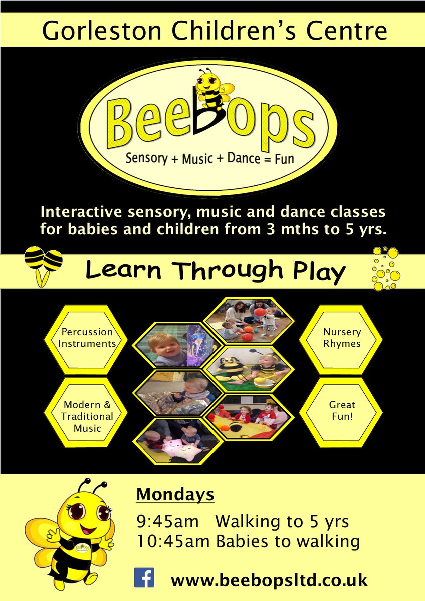 Beebopsuk's tweet photo. **Gorleston Classes**
Revised times for classes on Mondays at Gorleston Children's Centre, starting on Monday 29th April. 

To book go to https://t.co/qrCzIvJtIg  

Amy and Bee are looking forward to seeing you all in the summer term! @NetmumsAds #learnthroughplay #beebopsuk https://t.co/s2vByuNlE3