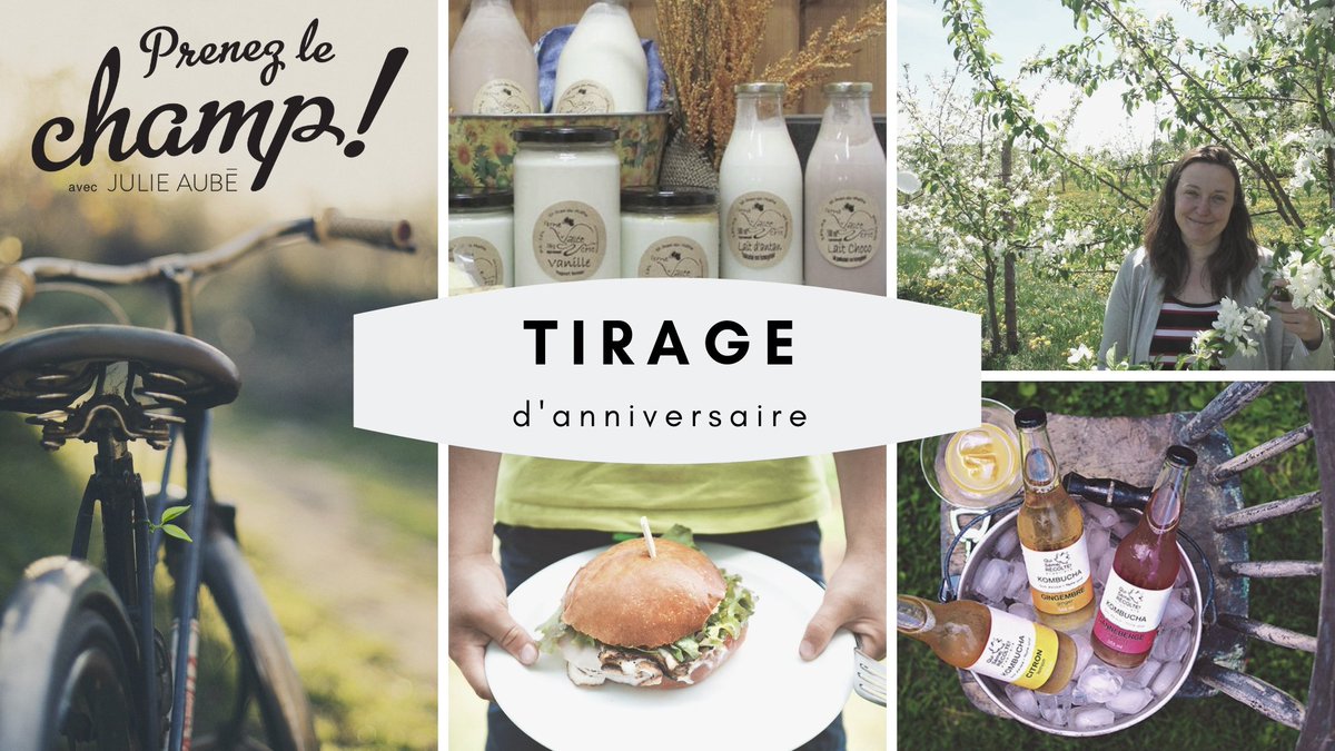 🎈 Il y a exactement 3 ans, c'était le lancement de mon livre Prenez le champ! 1 an plus tard, celui des Événements Prenez le champ! En ce jour d'anniversaire(s!), un p'tit tirage en guise de célébration! facebook.com/AubeJulie/phot… #Prenezlechamp