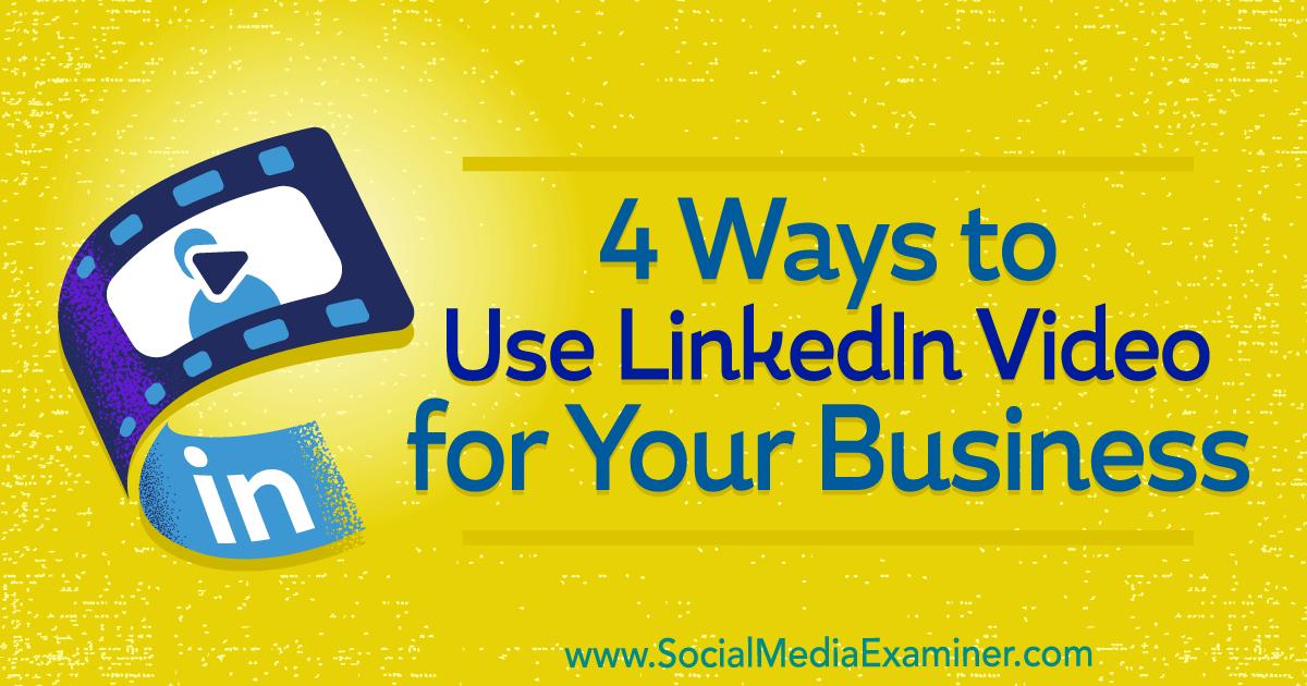 stream_business's tweet photo. 4 Ways to Use #LinkedIn #Video for Your #Business https://t.co/4PCRxvcwPt @SMExaminer https://t.co/7yD5NGagiz