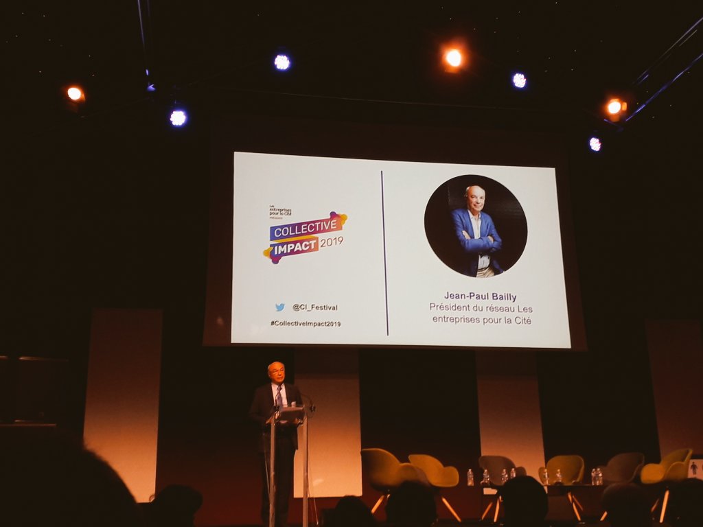 Ouverture de la journée <a href="/CI_Festival/">COLLECTIVE IMPACT</a> par Jean-Paul Bailly : "la loi #Pacte acte l'élargissement de l'objet social des entreprises mais ça fait très longtemps que je suis convaincu que les entreprises n'ont pas qu'une vocation économique" #CollectiveImpact2019
