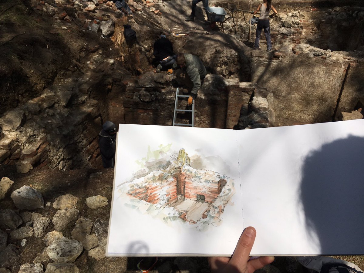 living_archaeo's tweet photo. Yesterday, an artist from Innsbruck who wants to remain anonymous visited us to paint this awesome picture, however they chose the room we know least about. Still pretty cool! #archaeology #art #followmax500 #intirol #medievaltwitter https://t.co/AHpRNcoe3D
