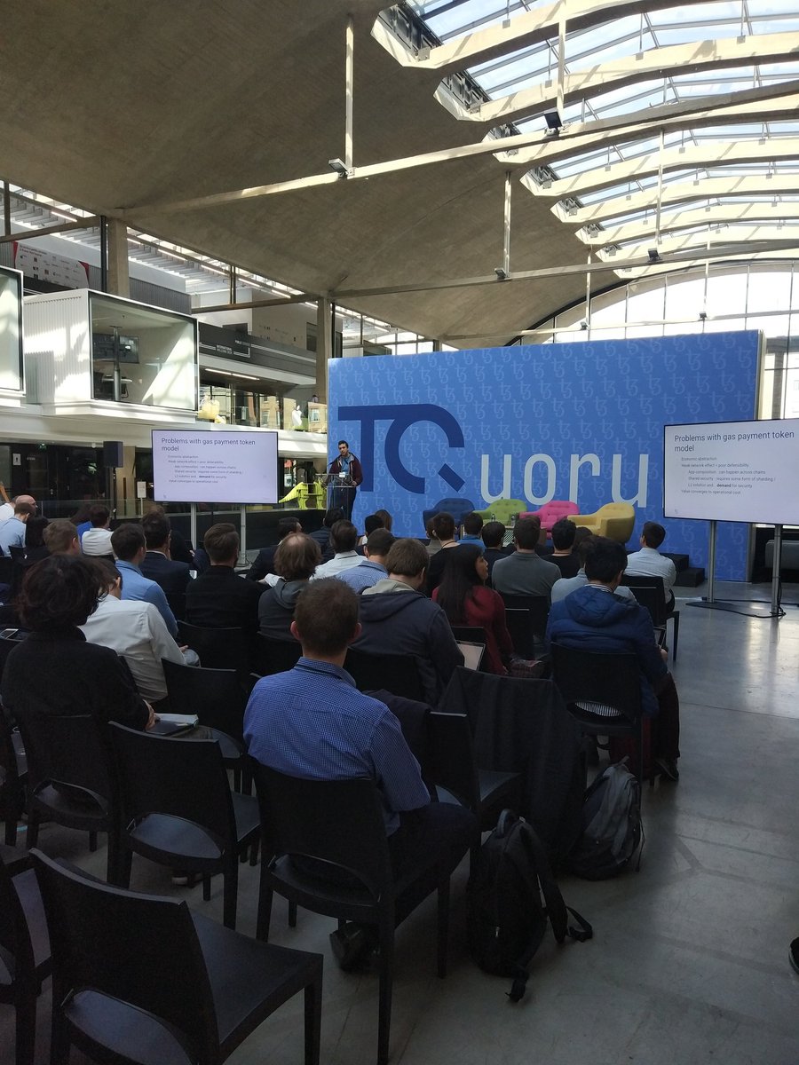 AndrewPR8's tweet photo. @ArthurB sharing his Tezos vision at #TQuorum. Awesome https://t.co/GuSaaq49xH