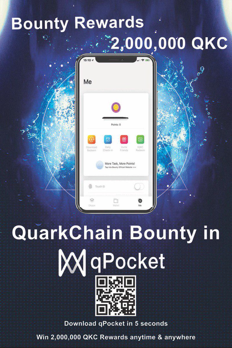QuarkchainTR's tweet photo. qPocket is now supporting QuarkChain Bounty! Join in bounty to win 2,000,000 QKC rewards! Download qPocket in 5 seconds, and do the tasks anytime &amp; anywhere.
Download here: https://t.co/kapEJSHzv6
Check tutorial: https://t.co/E7qemgkV0A
Join in bounty: https://t.co/lcpF303mo9 https://t.co/8bMX0Pqjvg