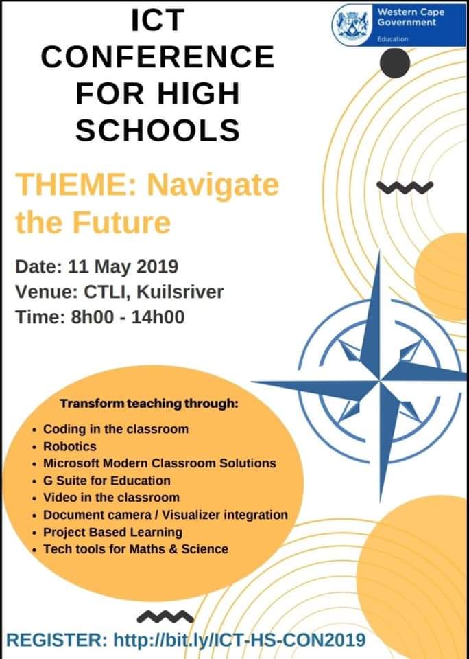 WCED_eCulture's tweet photo. So excited to Keynote at this Conference. #powerup #edtech register now before you miss out. Learning opportunities for High School Teachers. @WCEDnews @elzetteb @christellebark @DavidJohnMillar @IsabelTarling @WCED_HOD @WCED_CTLI https://t.co/1Qdjrp2wUn