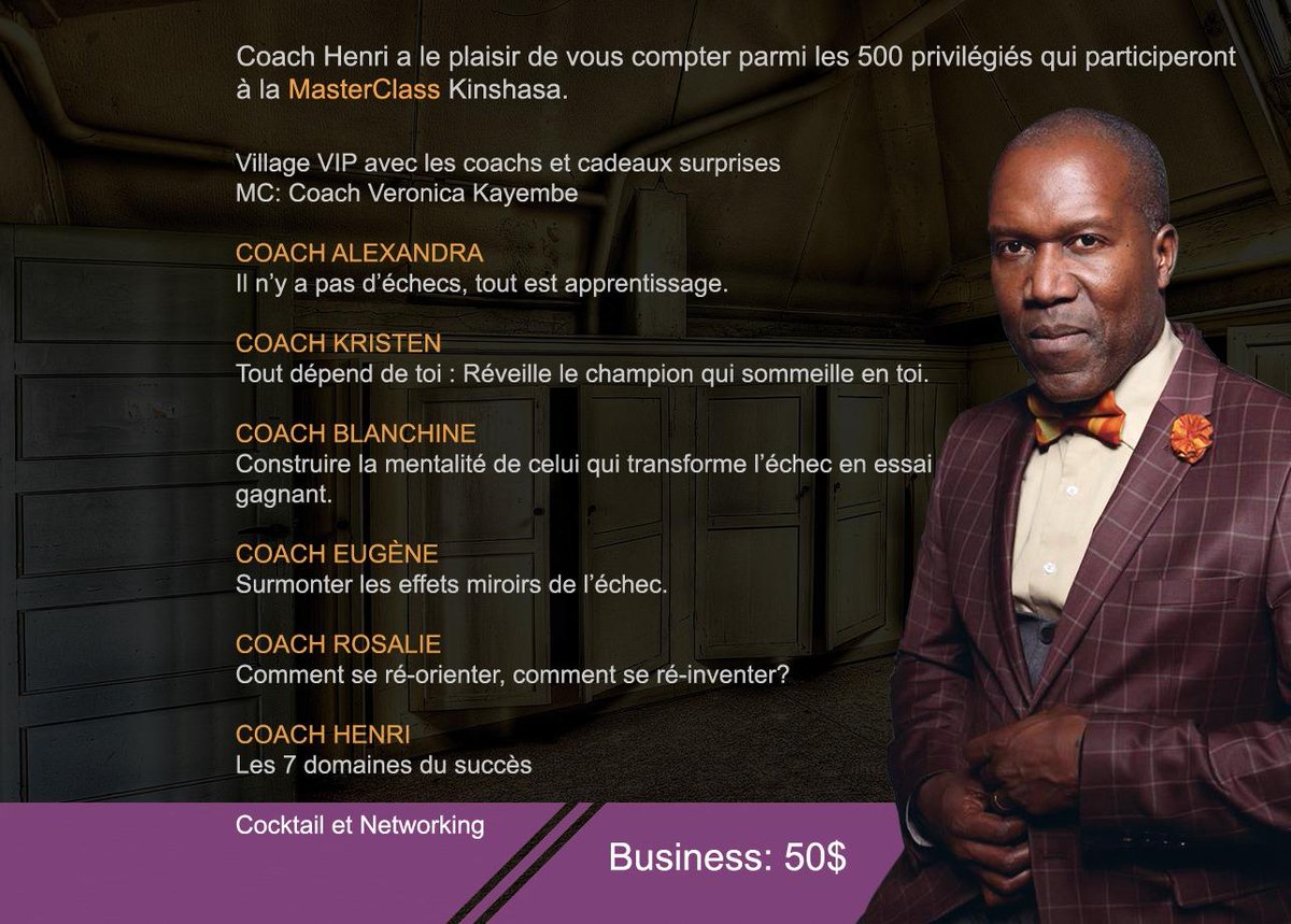 ilekah's tweet photo. #2019Forsuccess #MasterClassKinshasa
Les billets seront en vente dès la semaine prochaine.
Prenez soin de réserver vos places au 00243.815.134.895
Fais ton choix https://t.co/0ytePMpwP7