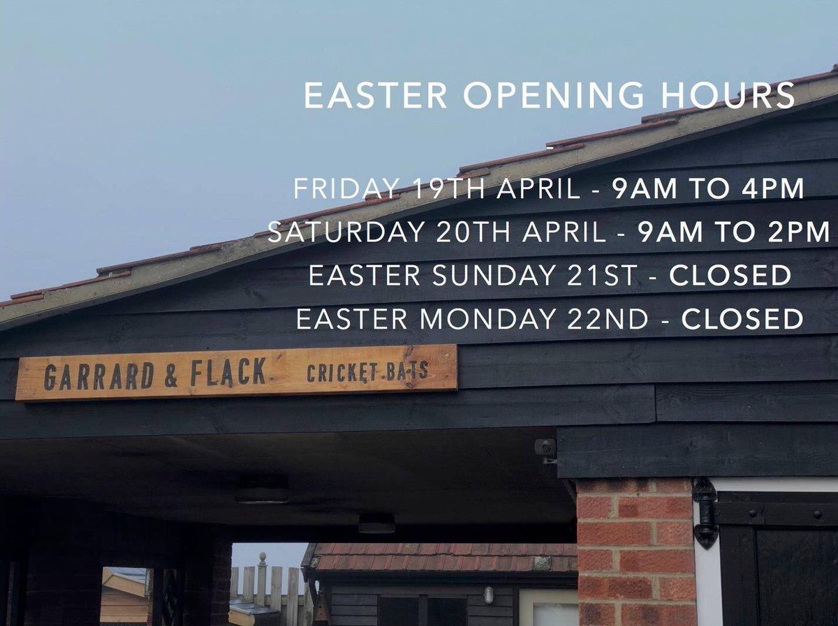 garrardandflack's tweet photo. Popping into see us over the Easter Weekend ? Make sure you don’t miss us ! 
•
•
•
#2019 #cricket #picoftheday #cricketbat #batmaker #cricketlove #cricketfever #cricketer https://t.co/MCm4RsvlLu