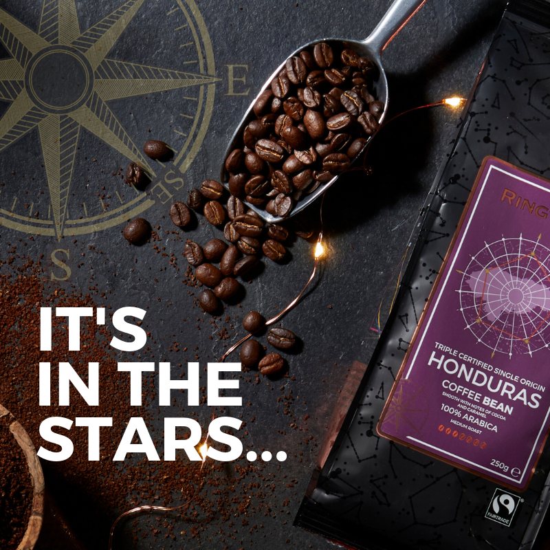 Ringtons's tweet photo. 🔮🔮🔮
A good cup of coffee is on its way to you... Believe us, it's in the stars.
Our triple certified Honduras coffee comes in bean and ground format and is a light roast with notes of sweet cocoa and caramel. Perfect for after dinner sipping.
#ConstellationCoffee ✨ https://t.co/QYK8SDGgWZ