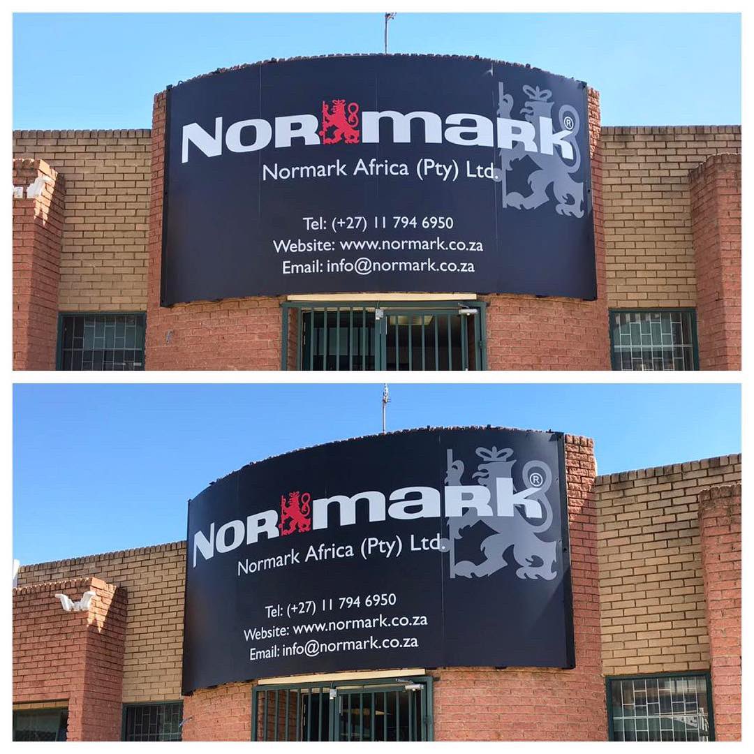 fineline_sa's tweet photo. What did you think of this custom chromadek sign we made for Normark? We customised the frame so that it follows the curve of the building.

#FinelineDesignSA #Signage #Branding #OfficeSignage #RetailSignage #RetailBranding #OfficeBranding #ChromadekSign

https://t.co/ALg3rs6bKg https://t.co/DBgL7igeLy