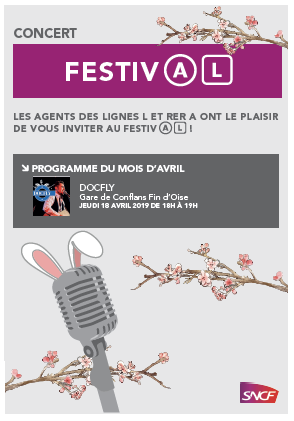 Next_Alert's tweet photo. [ðð¶ Festiv'AL] Rendez-vous ce jeudi soir de 18h à 19h dans la gare @LIGNEL_sncf et @RER_A de Conflans Fin D'oise, pour un concert du duo variété - pop #DocFly !  @Actu_Transilien https://t.co/zICzihnP7w RT LIGNEL_sncf