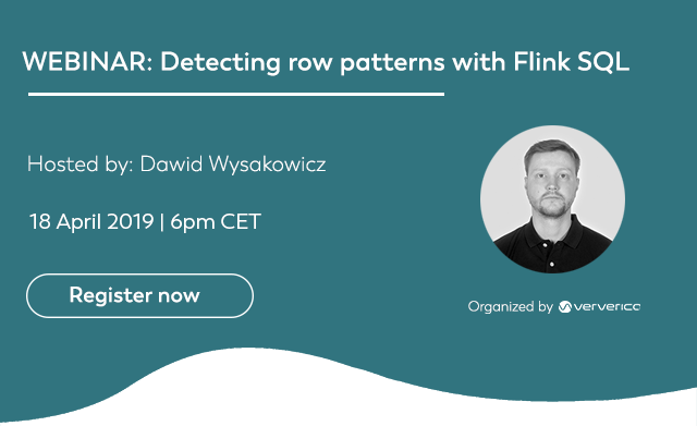 VervericaData's tweet image. Don't miss today's webinar hosted by @dwysakowicz on #CEP with #streamingSQL! Tune in 6 pm CEST. bit.ly/2Dlfd9h #webinar #streamprocessing