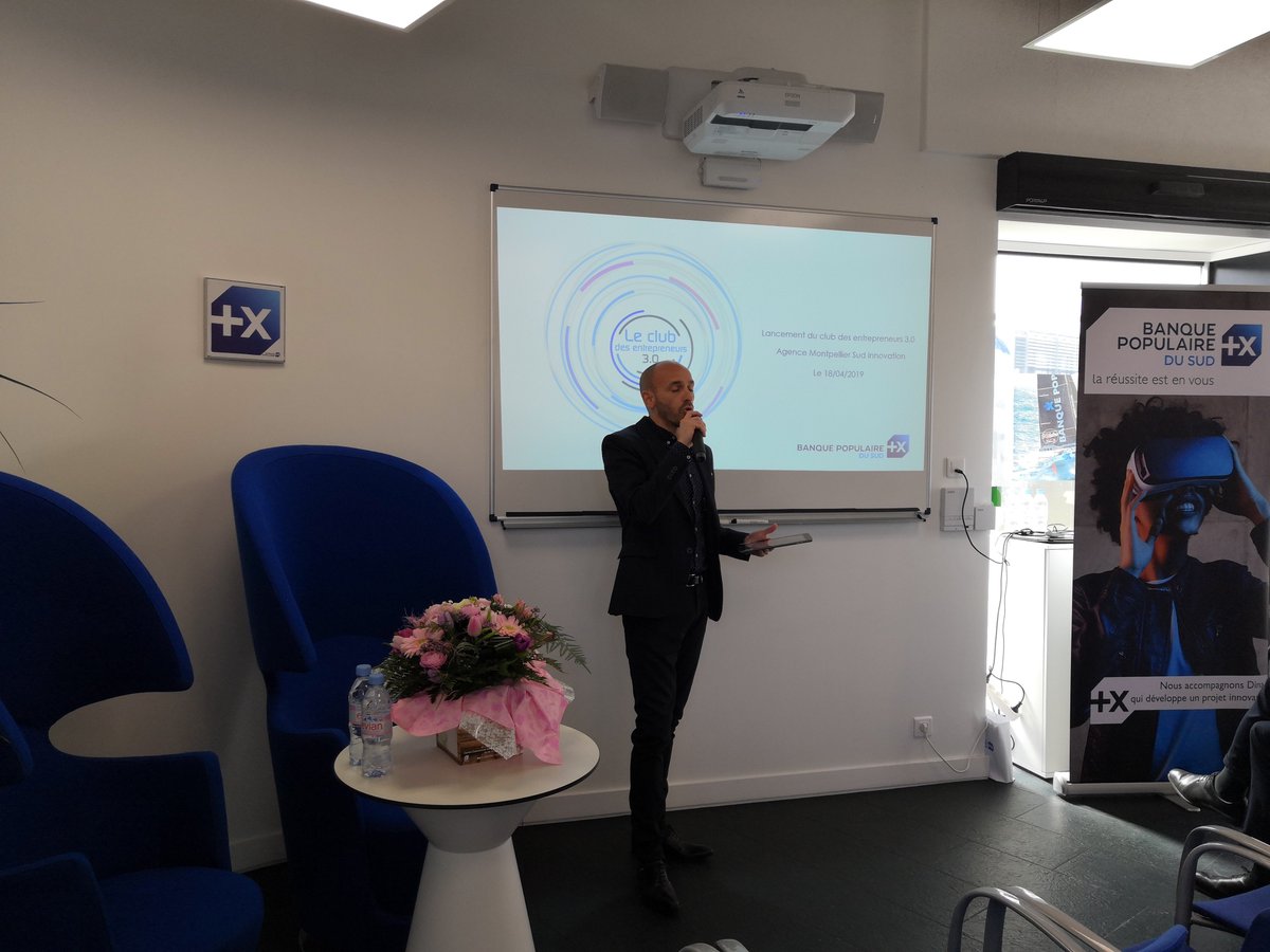 BanquePopSud's tweet photo. [CDE3.0] #clubentrepreneurs #startups #entreprises #montpellier

Sébastien Mellado @MelladoSeb Dir Com BPSud ouvre et lance le Club des Entrepreneurs 3.0 devant un public de startups et entreprises. Objectif de ce Club : faciliter les mises en relation. Thème : la #realtionclient https://t.co/04BbsK3N5E