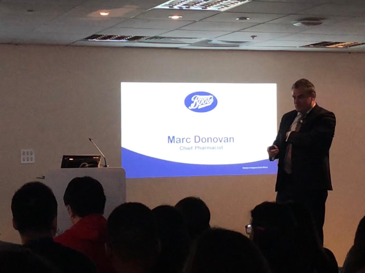 BPSA's tweet photo. @marc_donovan, the @BootsUK Chief Pharmacist addresses members of our delegation.

#BootsBPSAday
#BPSA77AC https://t.co/UdY2vrqLWK