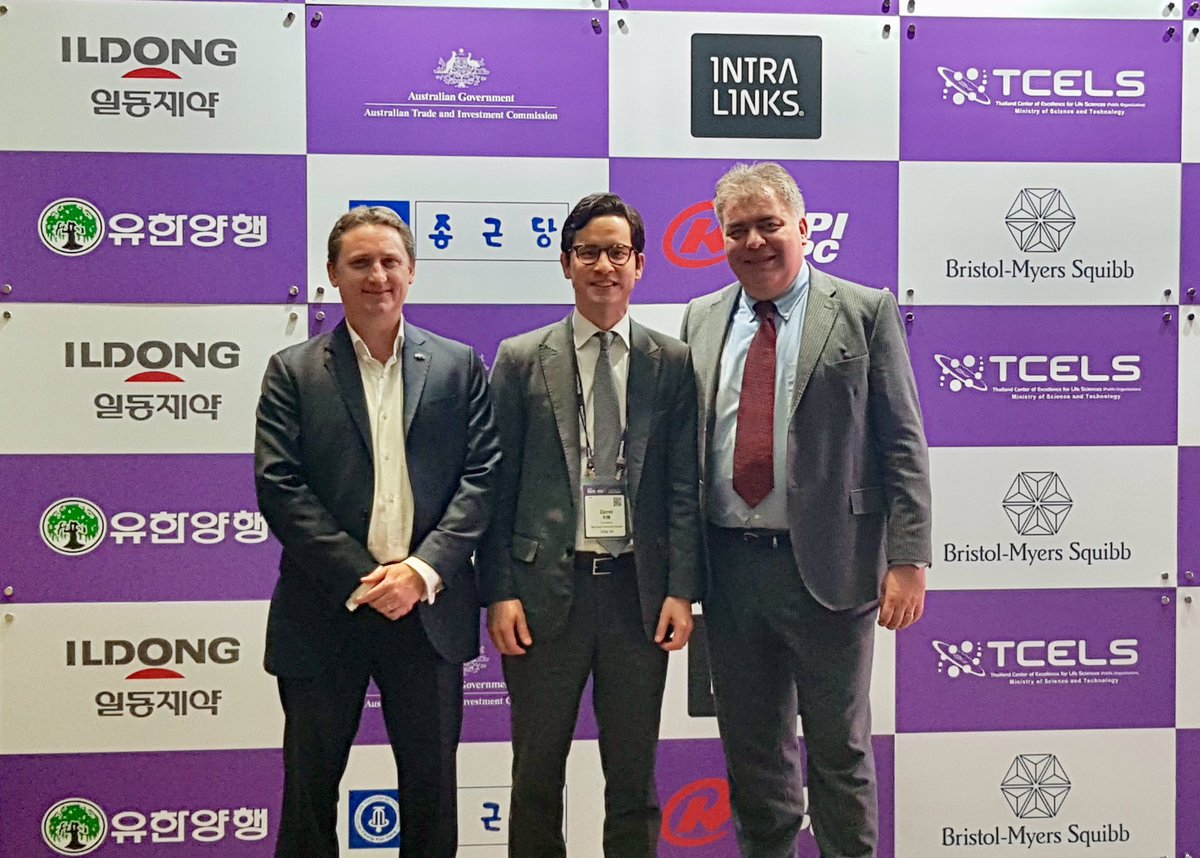 Daniel_Kim01's tweet photo. Strong participation from Team Queensland at Bio Korea 2019 today! Full marks to Clinical Network Services (CNS) Pty Ltd, Luina Bio, Patheon, QIMR Berghofer Medical Research Institute, PharmAbcine and BiP Focus https://t.co/VHkCdxsiRz