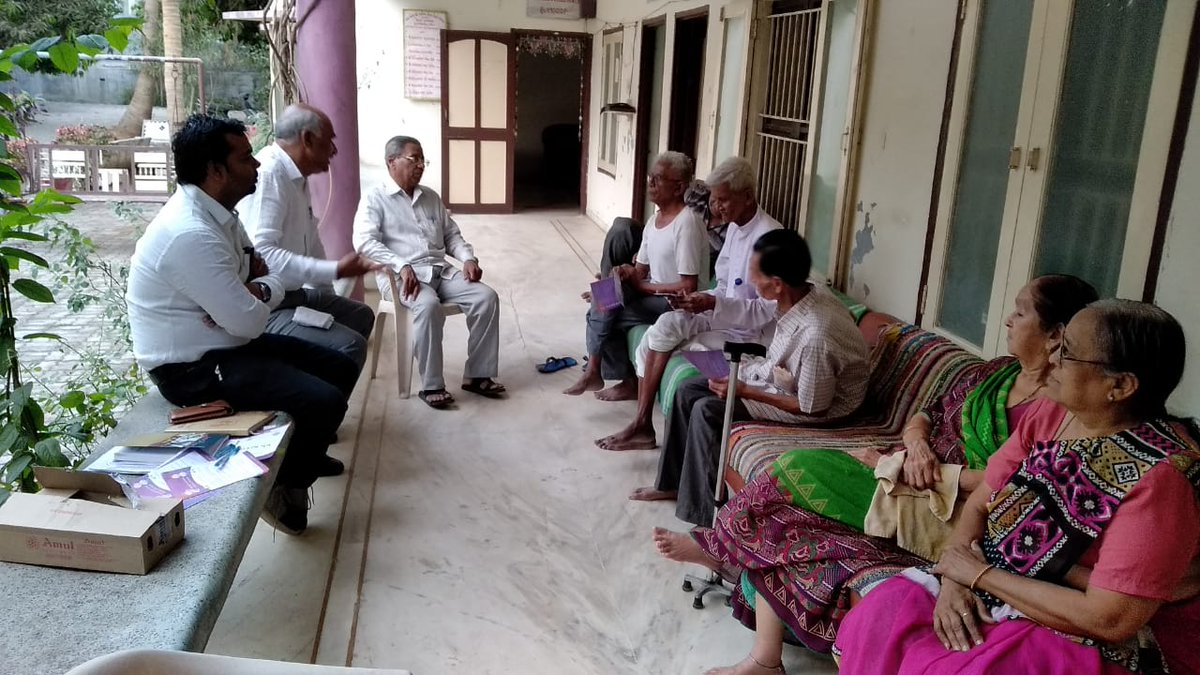 At Old age home Godhra for sveep programme