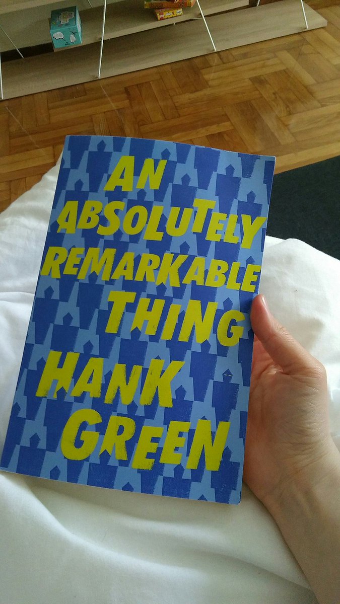 keeplovinanyway's tweet photo. spent my holiday in Greece reading an #AbsolutelyRemarkableThing by @hankgreen and I'm BLOWN AWAY. it's so smart and so good and is there fanfiction yet? I'm going to write fanfiction. https://t.co/L53vLTFKFd