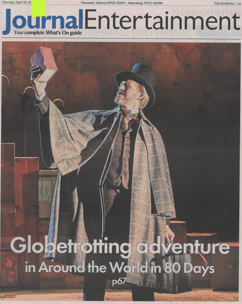 salisburyplay's tweet photo. Globetrotting adventure AROUND THE WORLD IN 80 DAYS @80dayslive in today's @journalupdate - great to hear from @andrewgpollard who talks about Phileas Fogg and #RobinHood ahead of this year's #panto @salisburyplay https://t.co/qm3sJEUrL8