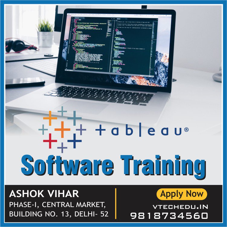 vtechacademy's tweet image. Learn #VtechAcademy Data Visualization with Tableau Certification Courses In Ashok Vihar-Delhi.
#Tableau is a very powerful and easy to understand #DataVisualizationSoftware.