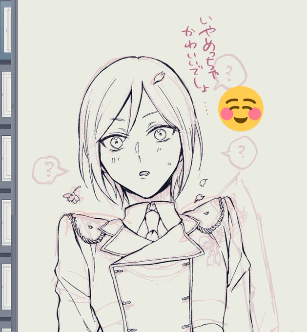 休憩時間に表紙の線画ができる そう iPadならね 