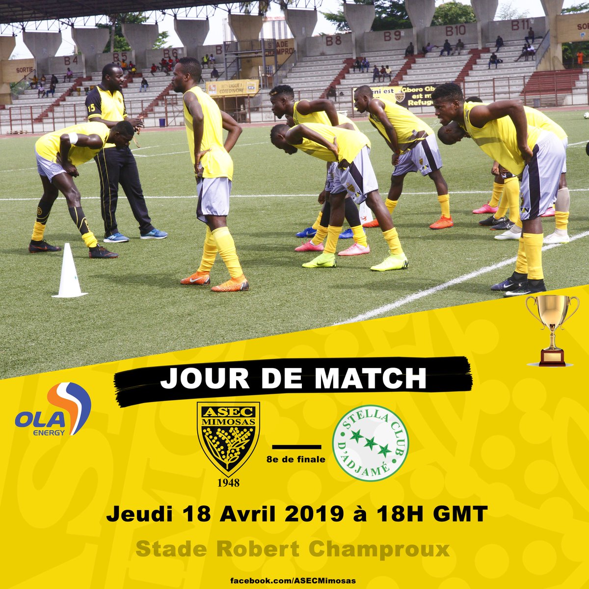 ASECMimosas's tweet photo. #Actionnaires, les #Mimos tenteront d'arracher le ticket des 1/4 de finale de la Coupe Nationale face aux #Magnans ce soir à partir de 18h au Stade Robert Champroux .
#CIVsport #ASECSTELLA https://t.co/dqRcDHaJah
