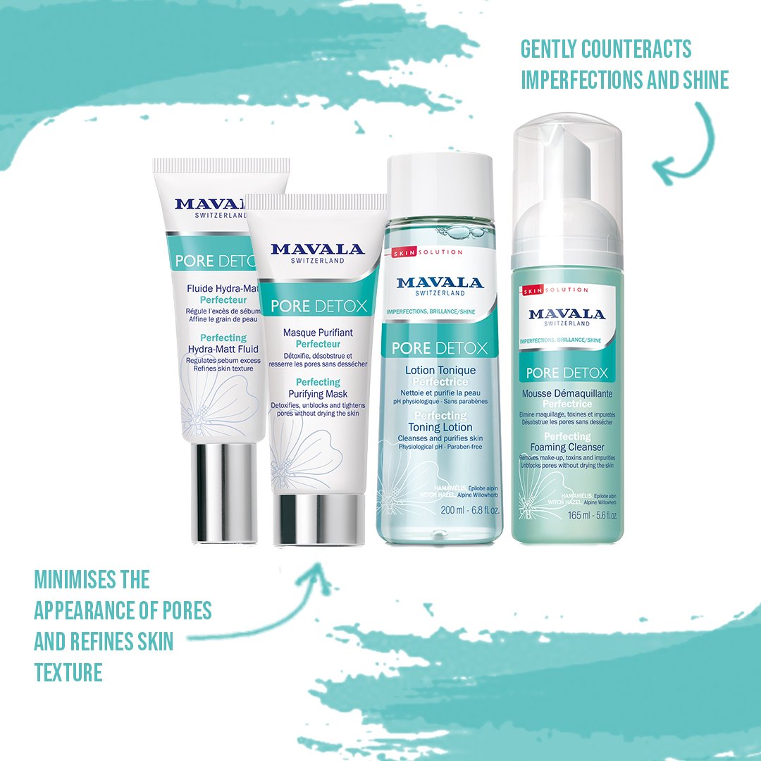 MavalaUK's tweet photo. We have the skin solution, with our brand new Mavala prescriber.
#FindYouMatch at your fingertips by answering a few simple questions: https://t.co/IKGGCqwZiC
Is it the Pore Detox range? Find out how this range could be your saviour!
#Mavala #SkinSolutions #Skincare #Skin https://t.co/z8jjFw1u4F