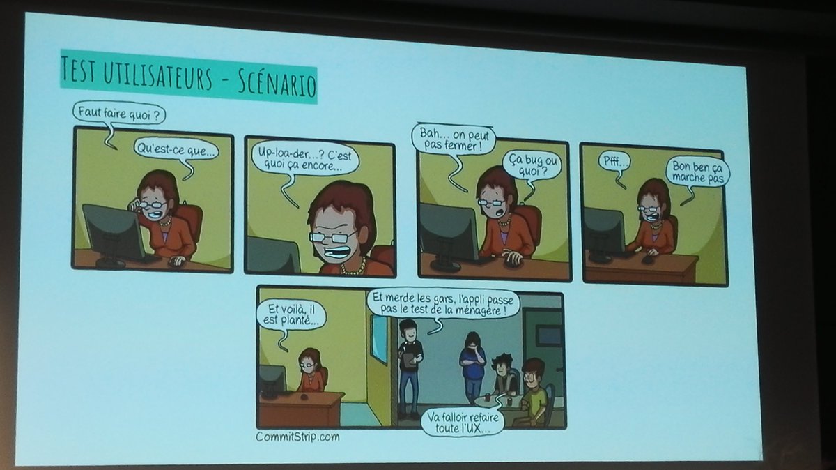 Faire des tests avec de vrais utilisateurs est essentiel pour valider l'utilisabilité <a href="/estelandry/">Estelle Landry ☀️</a> <a href="/DevoxxFR/">DevoxxFR</a> #DevoxxFR