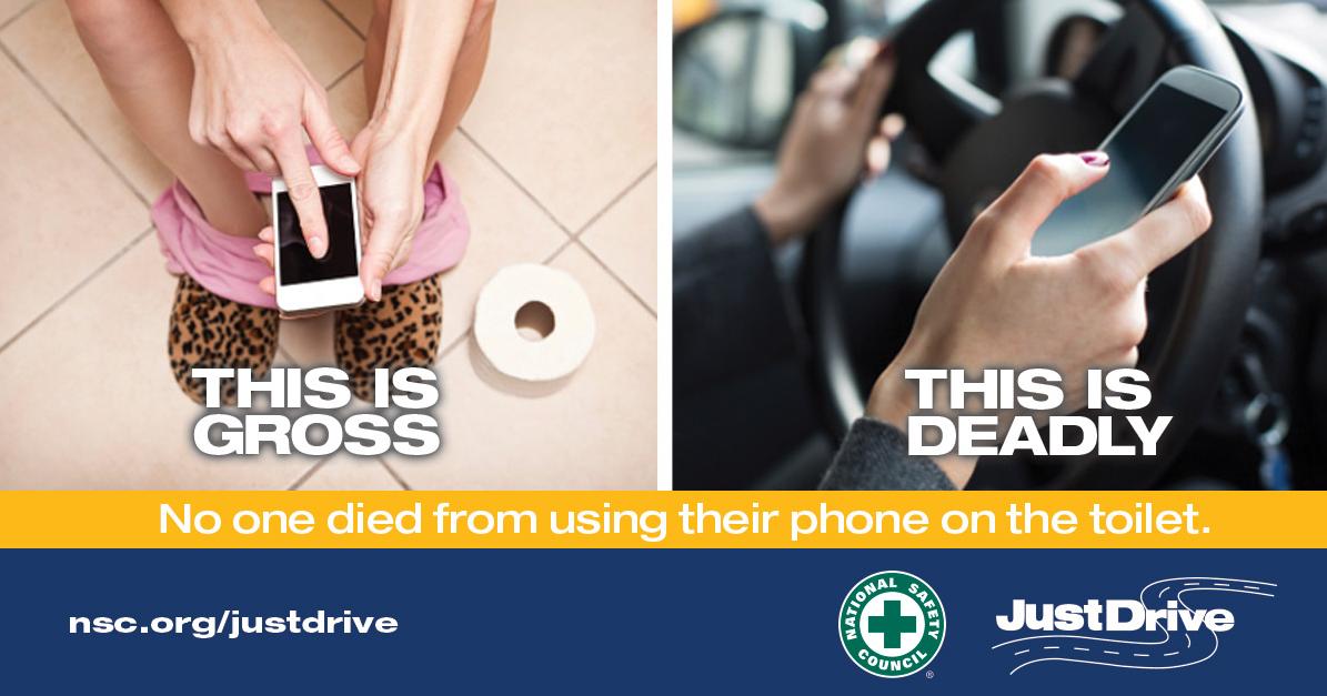 We use our phones EVERYWHERE but the driver’s seat is one of the deadliest places to use them. Hang up and #JustDrive. Find out why at nsc.org/justdrive