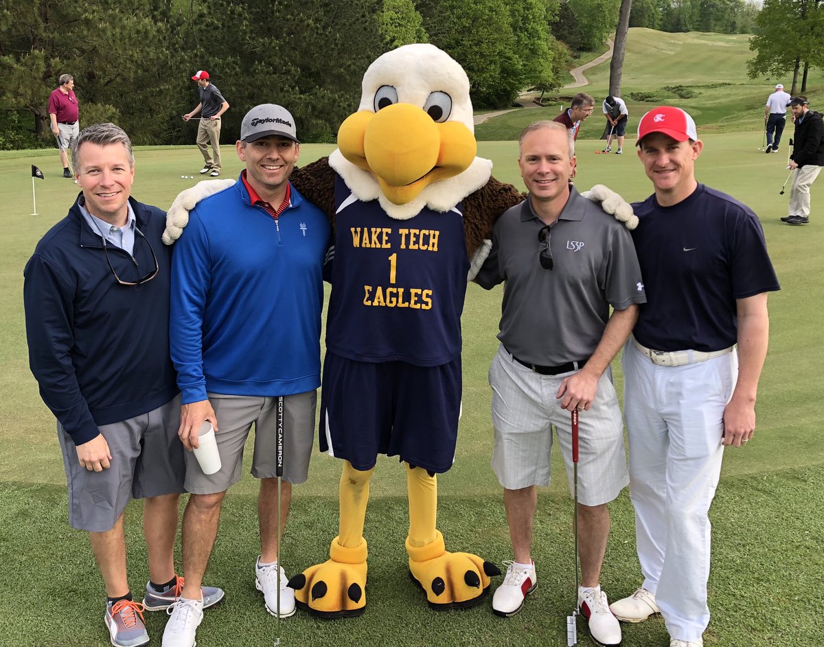 Happening now! Getting ready to tee off at the annual <a href="/waketechcc/">Wake Tech</a> golf tourney! Thanks to all the companies supporting our college!