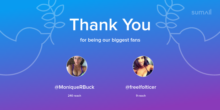 slick_chik's tweet photo. Our biggest fans this week: @MoniqueRBuck, @freelfolticer. Thank you! via https://t.co/k6lb7Fnvf2 https://t.co/2SZt8JweYu